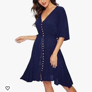 Navy blue casual dress XXL